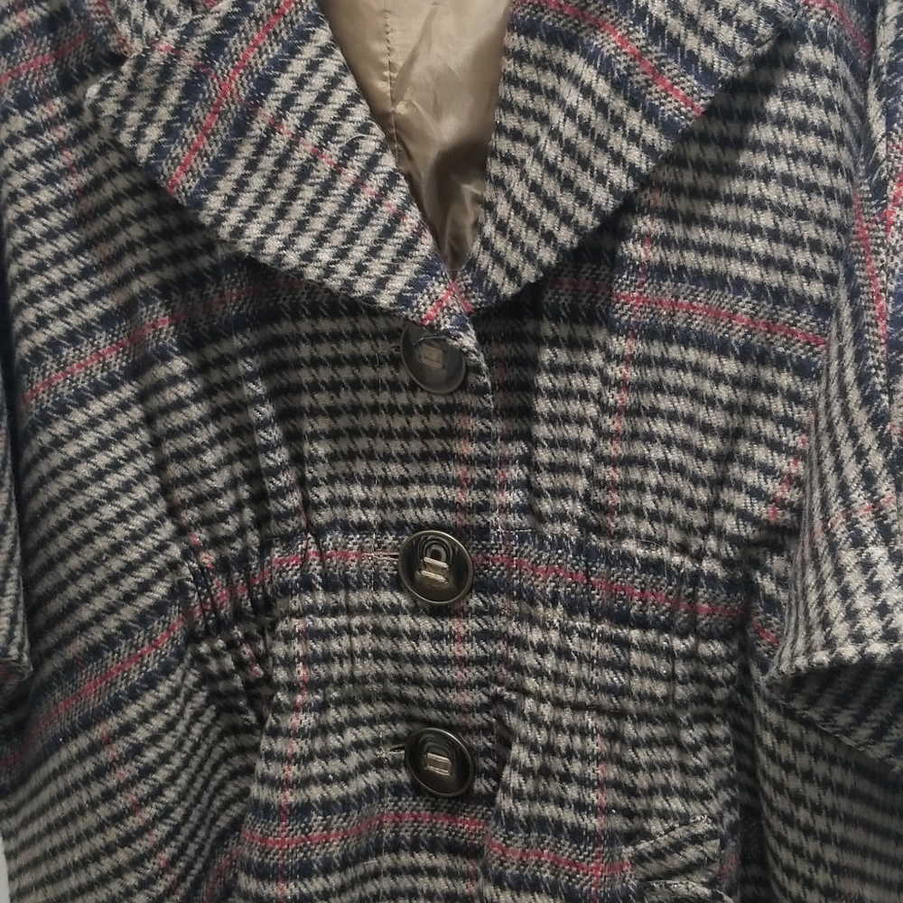 Jolt Tweeted Burberry Pattern Cape Shacket Type - image 4